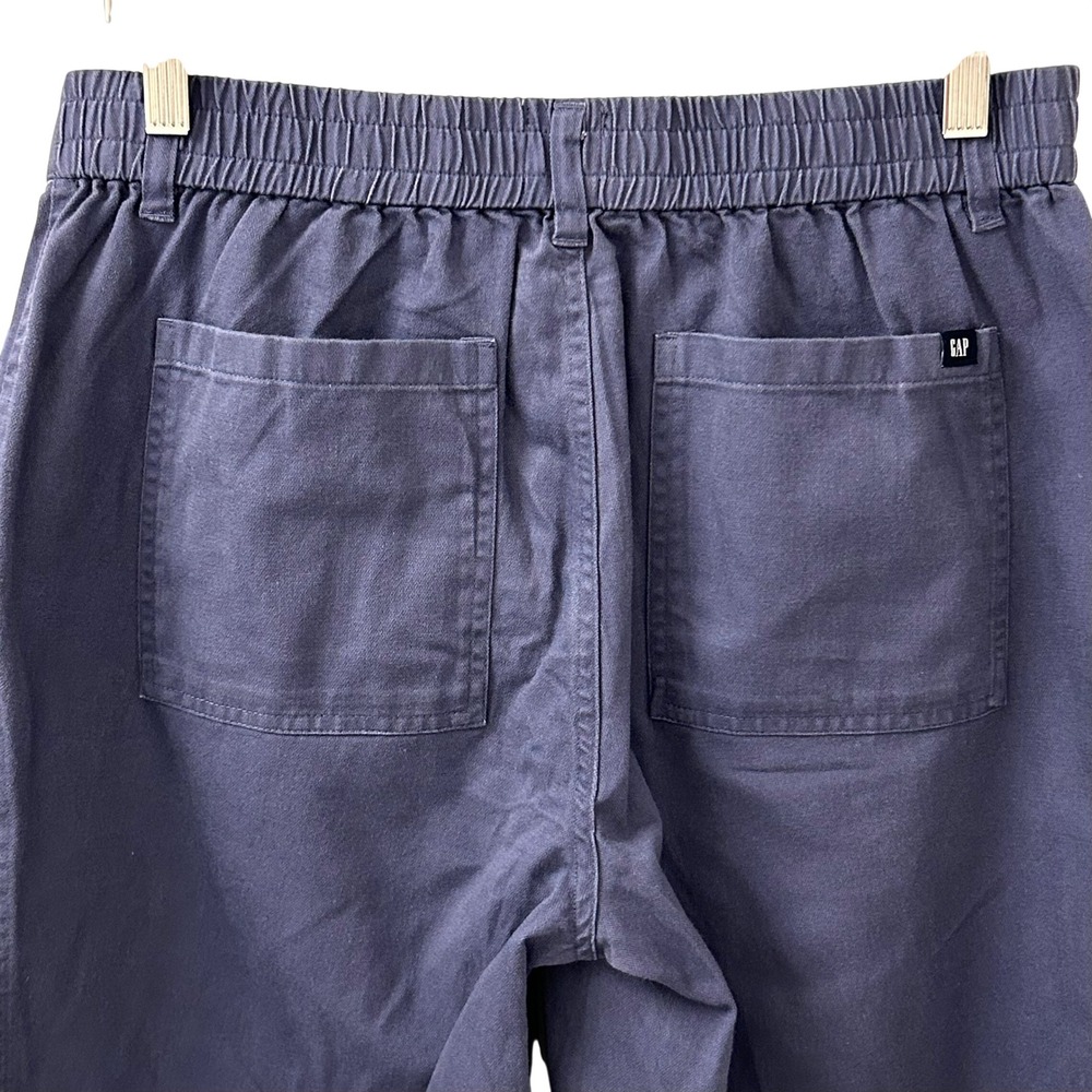 NWT Gap Twill Joggers Navy Blue Elastic Waist Tapered Leg Utility Pants Medium - Picture 8 of 12